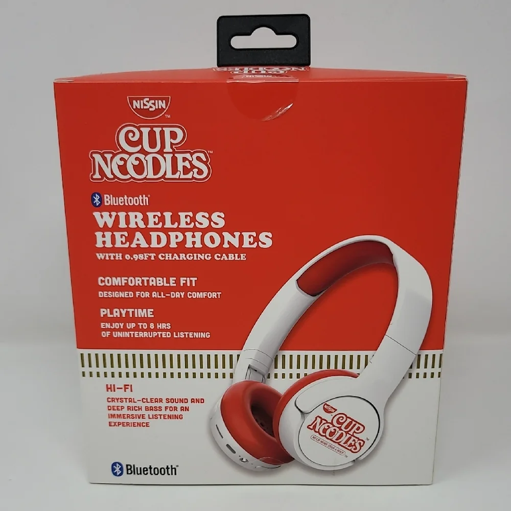 New Nissin Cup Noodles Wireless Headphones Red/White